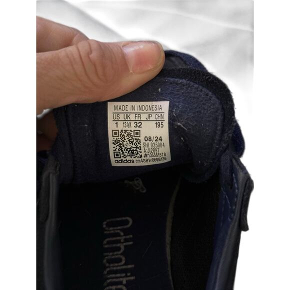 Adidas Unisex girls Kids' Navy Pink Campus 00S 3 Stripes Lace Up Sneakers Size 1 - Picture 10 of 12